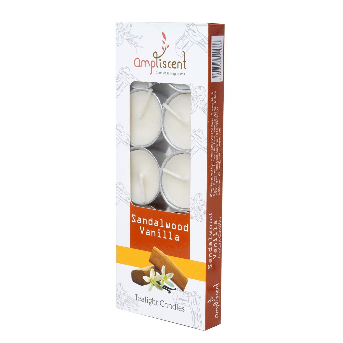 Ampliscent TeaLights Candles I Sandalwood Vanilla + Aromotherapy + Lemongrass I Pack of 3-30 Premium Tealights I Long-Lasting Aroma | for Home Decor, Meditation, Christmas & Holiday Gifts