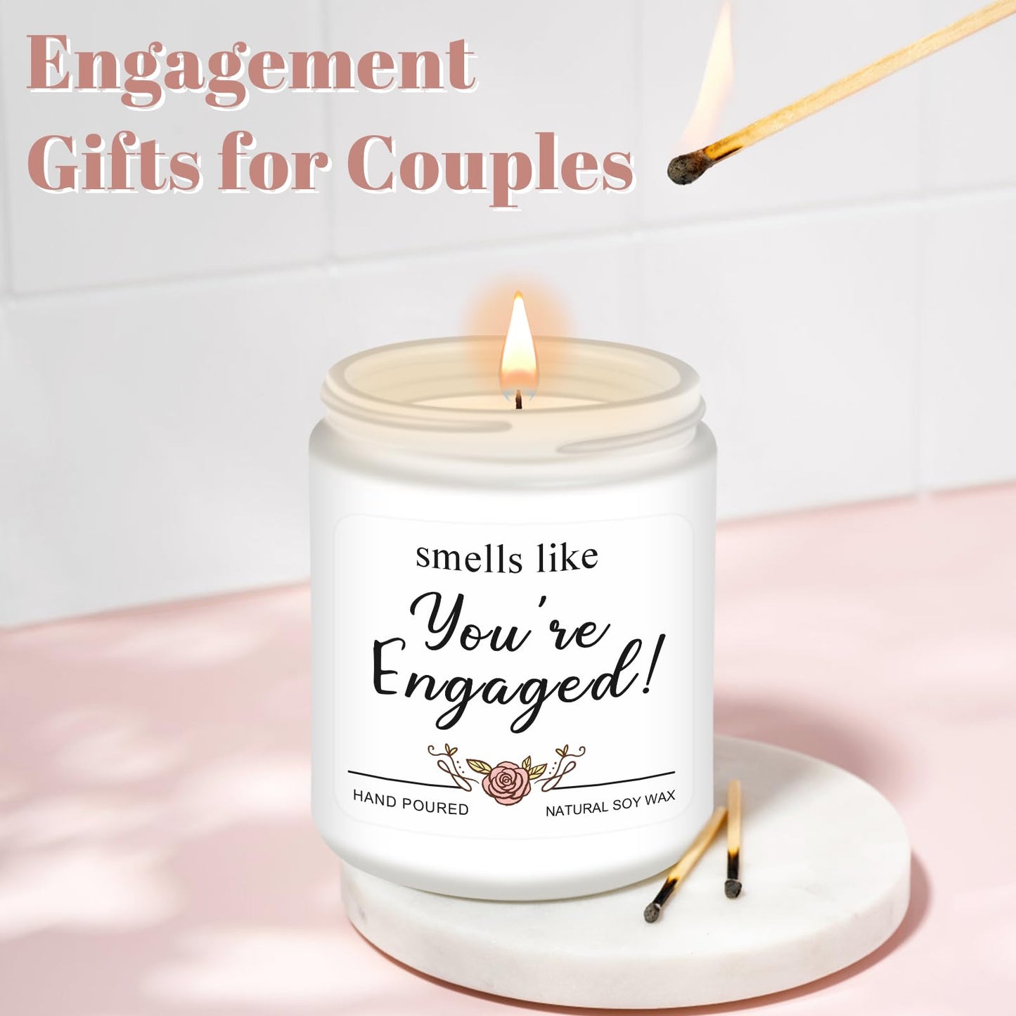 Homsolver Engagement Gifts for Couples, Gift for Newly Engaged Couples, Gifts for Women Her,Bride, Party Gift, Engaged Scented Candles