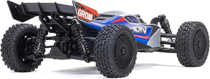ARRMA RC Car Typhon GROM 4x4 Smart Small Scale Buggy RTR with Battery &amp Charger Blue/Silver ARA2106T1