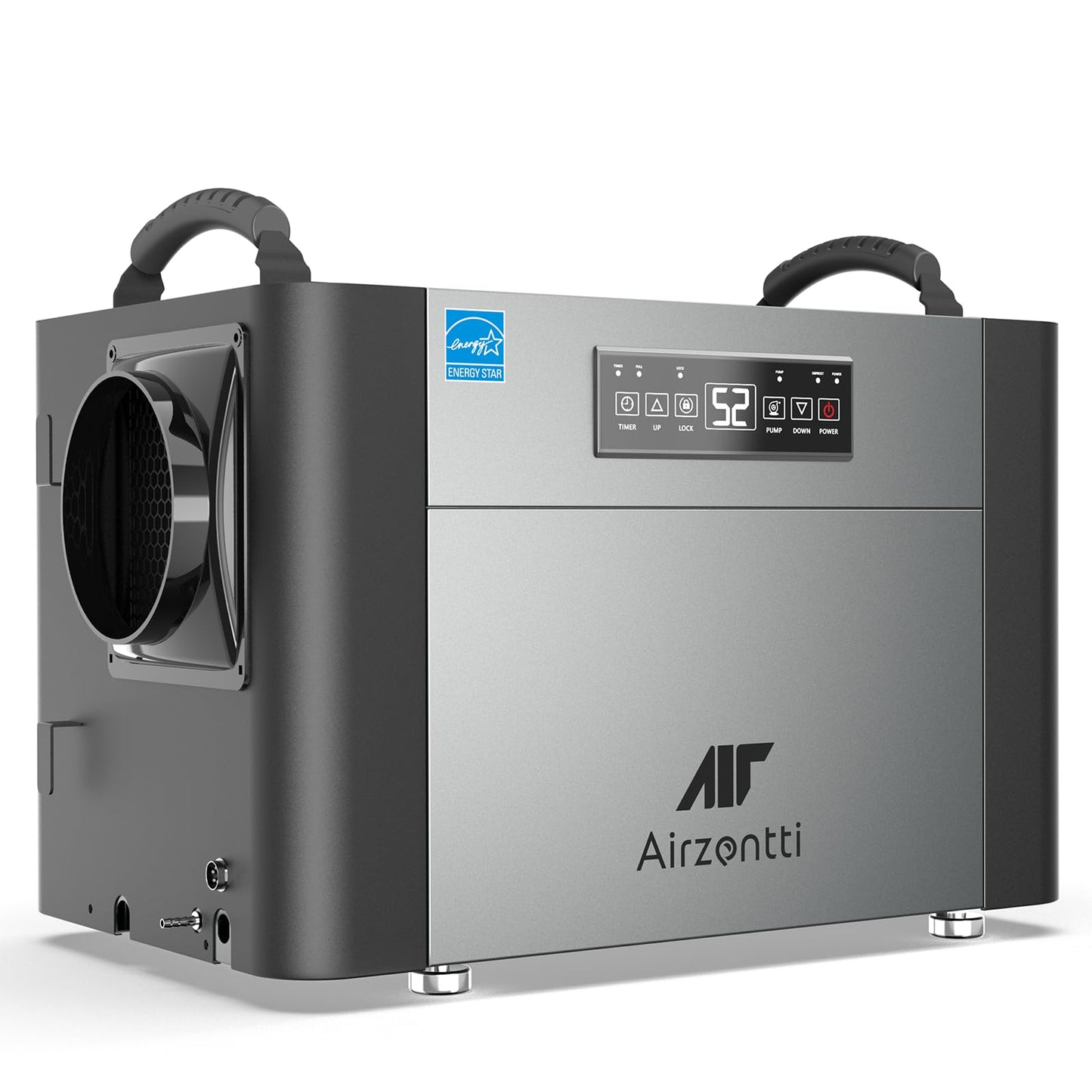 Airzentti 155 Pints Commercial Dehumidifier for Basement with Pump and Drain Hose, Large Space Dehumidifier for Crawl Space, Attic, Garage, Home, Industrial, Water Damage, Auto Defrost, Energy Star