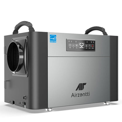 Airzentti 155 Pints Commercial Dehumidifier for Basement with Pump and Drain Hose, Large Space Dehumidifier for Crawl Space, Attic, Garage, Home, Industrial, Water Damage, Auto Defrost, Energy Star