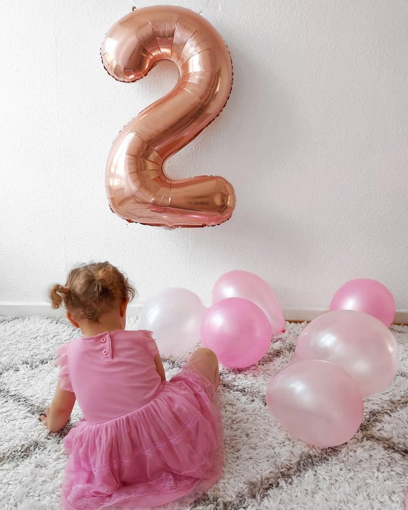 Rose Gold Number Balloon 40 Inch, 0 Number Balloons, 10 20 30 40 50 Numbers Balloon Birthday Decorations, Party Supplies for Women Men