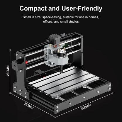 TTC3018 CNC Router Machine 3-Axis Engraving Machine Metal Engraver GRBL Control with Built-in WiFi, 775 Spindle Motor, Engraver Desktop CNC for Wood, Acrylic, Plastic, Aluminum (Black)