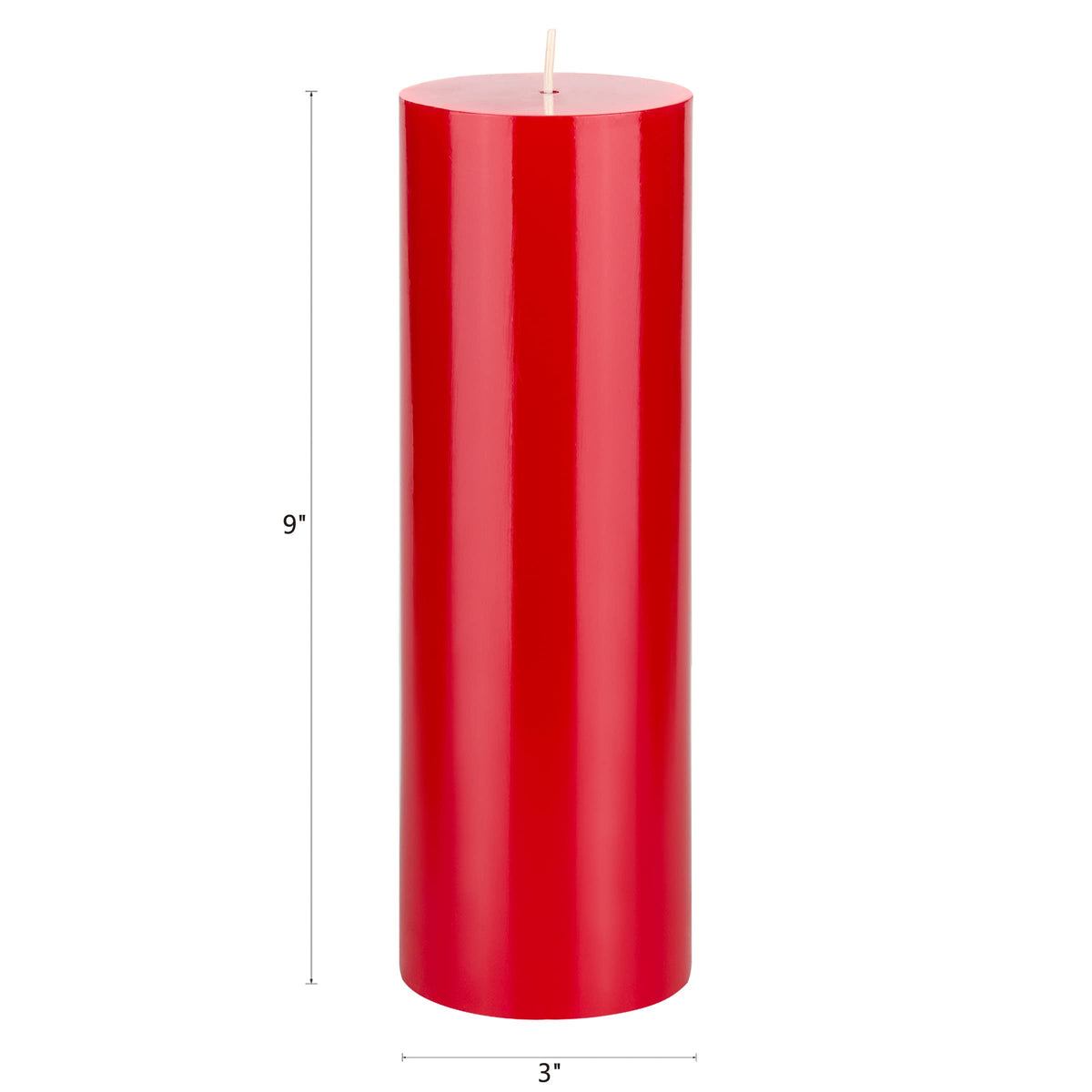 Mega Candles 1 pc Unscented Solid Red Pillar Candles, Hand Poured Premium Wax Candle 3 Inch x 9 Inch, Home Décor, Spas, Weddings, Occasions, Party, Centerpieces, Holidays, Vigils, Prayers