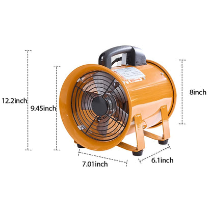 Aglaipty 8-Inch Industrial Portable Air Blower Ventilator, 3300 CFM Heavy-Duty Tube Exhaust Fan, 250W High-Velocity Low-Noise Air Mover for Extraction, Ventilation (8 Inch Blower Fan)
