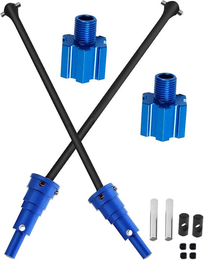 RC 10MM Drive Shaft CVD &amp Wheel Hex Hubs Upgrades Part for 1/5 X Maxx 8S Monster Truck45# Steel Driveshaft Front Rear Axles &amp Aluminum Wheel Nut &amp Wheel Hex Hops UpNavy Blue