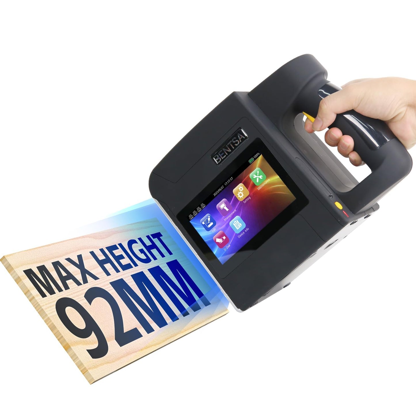 BENTSAI B85 Wide Format Handheld Inkjet Printer Industrial Inkjet Printer with 4 Inches Print Height for Large Format Batch Coding Variable Data Printing on Any Surfaces