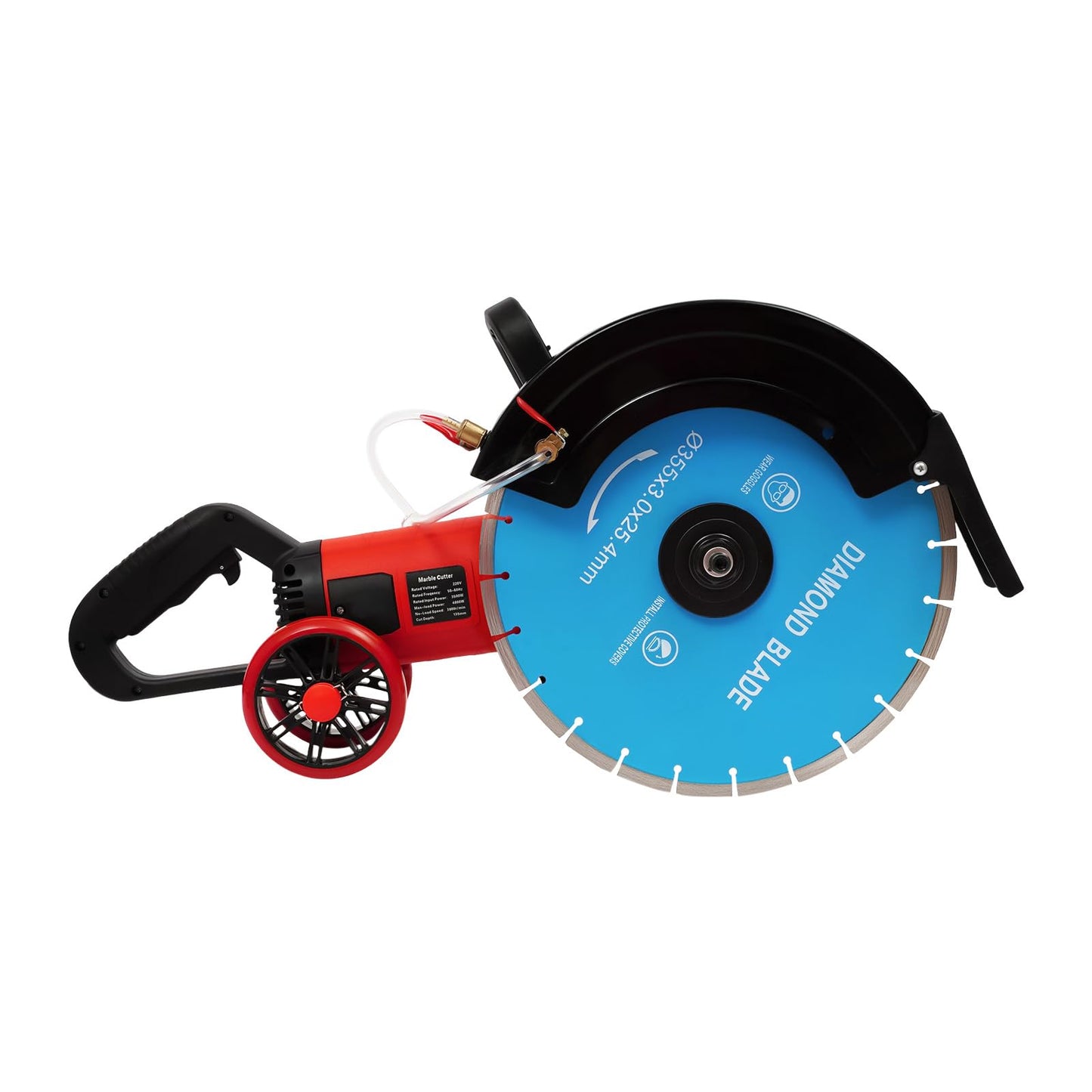 Electric Concrete Saw, 14In Wall Chaser Concrete Cutter Saw, 4000W Circular Saw with Saw Blade and Rolling Pulley, Wet/Dry Disk Saw Cutter for Cutting Stone, Concrete, Granite, Ceramics