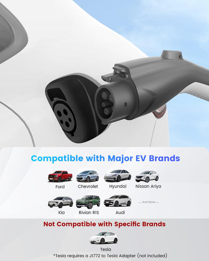 EVDANCE Level 1&2 EV Charger, Electric Vehicle Portable Charger with 25FT Cable, Home EV Charging Station for J1772 Electric Cars, 12A 120V/16A 240V, NEMA 5-15 & NEMA 6-20 Plug