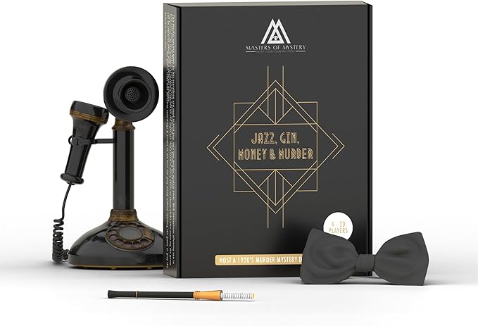 Masters of Mystery 1920s Roaring 20s Murder Mystery Dinner Party Game – Speakeasy Whodunnit Party Game for Adults – 4–20 Players