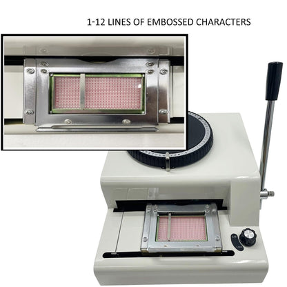 Manual Stamping Machine, Dog tag Coding with 5 Aluminum Tags, 72 Characters, 2 Gear Kerning, Metal Code Printing