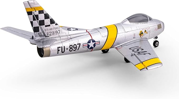E-flite RC Airplane UMX F-86 Sabre 30mm EDF BNF Basic Transmitter Battery and Charger Not Included EFLU7050
