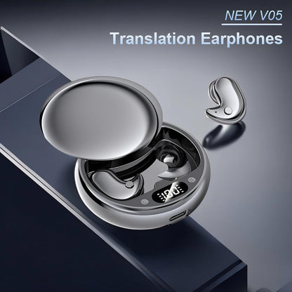 Language Translator Earbuds Two Way Translation, Real Time Translator Headset with 144 Languages, Bluetooth Online Translator Earbuds for Travel Business Learning, Touch
