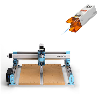 Genmitsu CNC Router Machine 4040-PRO + CFL10-40 10000mW Laser Module, for Metal Acrylic Cutting Milling, GRBL Control, Lead Screw Driven, 3 Axis Engraving, Working Area 15.7” x 15.7” x 3.1”