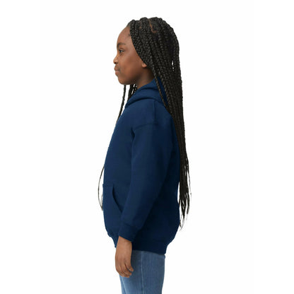 Gildan Unisex Child Hoodie Sweatshirt, Style G18500b, Navy, Medium US