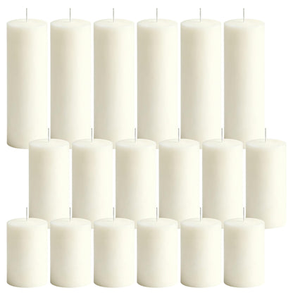 CCXTNQS Ivory White Pillar Candles Bulk Set, 2 x 3/4/6 Inch, 18 Pack Dripless Smokeless Unscented Long Burning Candles for Weddings Engagement Spa Home Party Events Ceremony