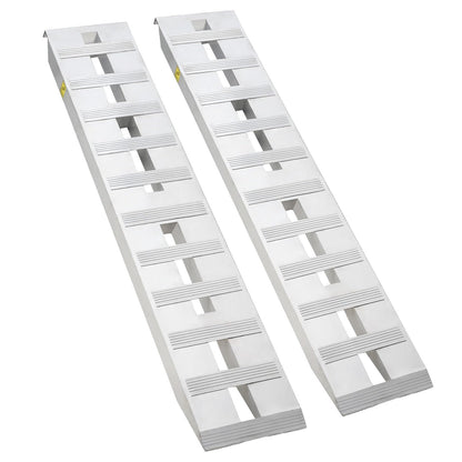 Aluminum Loading Ramps 6000Lbs Capacity Set of 2, Heavy-Duty Universal Trailer Ramps with Top Hook,Non-Slip Rungs, Top Hook & Adjustable Safety for Trucks, Tractors, ATVs, Lawn Mowers – 84" d x 15" w