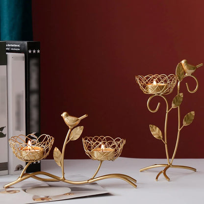 Candlestick Holders Iron Bird Candlestick Decoration Creative Table Candlestick Home Romantic Candlelight Dinner Props Candle Holders (Size : A)