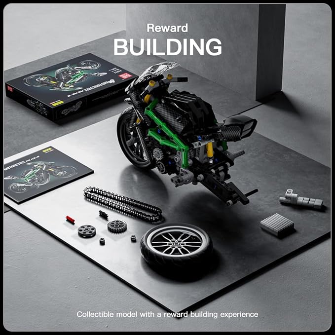 Mould King Motorcycle Kit Building Sets 23002 Bike Model Kit Building Kit Moto Building Toys for Creative Play and Display Model Motorcycle Kits for Adults and Kids 14+ (639PCS)