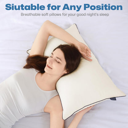 GOHOME Pillows King Size Set of 4 - Bed Pillows for Sleeping 4 Pack, Cooling Supportive Hotel Pillows with Premium Soft Down Alternative Fill for Side Stomach and Back Sleepers