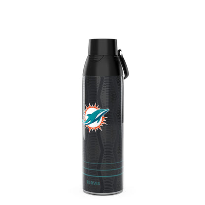 Tervis Venture Water Bottle NFL® Miami Dolphins - Full Speed Triple Insulated Tumbler Travel Cup Keeps Drinks Cold & Hot, 26oz, Stainless Steel