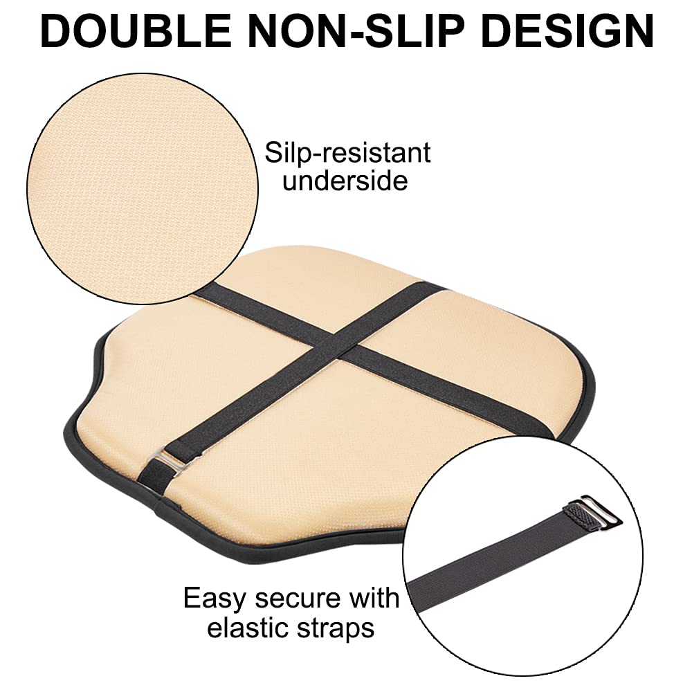 Big Hippo Thicken Memory Foam Chair Pad and Seat Cushions - Non Slip Cushion for Kitchen Chairs, 16"x15" (1 Pack, Black)