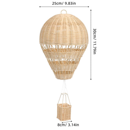 Alipis Natural Rattan Woven Hot Air Balloon Decor Delicate Kids Room Rattan Craft