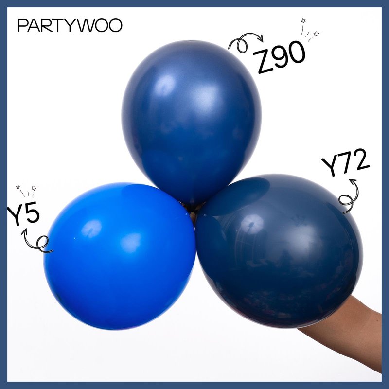 PartyWoo Navy Blue Balloons 140pcs Different Sizes of 18 12 10 5 Inch Dark Blue Balloon Arch Kit Garland for Graduation Wedding Sports Theme Boy Baby Shower Men Birthday Party Decorations Blue-Y72