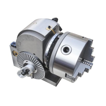 KAKA INDUSTRIAL Dividing Head 5 inch 3-Jaw Chuck, MT2 Tailstock and Dividing Plates | Milling Machine Indexing Attachment for Precision Gear Cutting BS-0