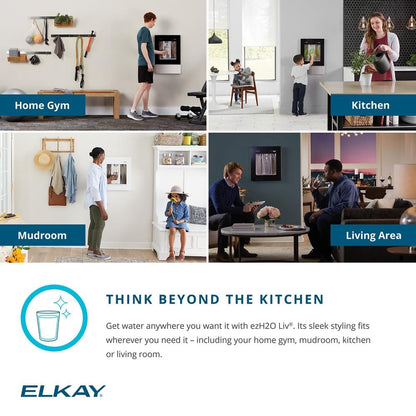 Elkay ezH2O Liv Built-in Filtered Water Dispenser, Non-refrigerated, Aspen White