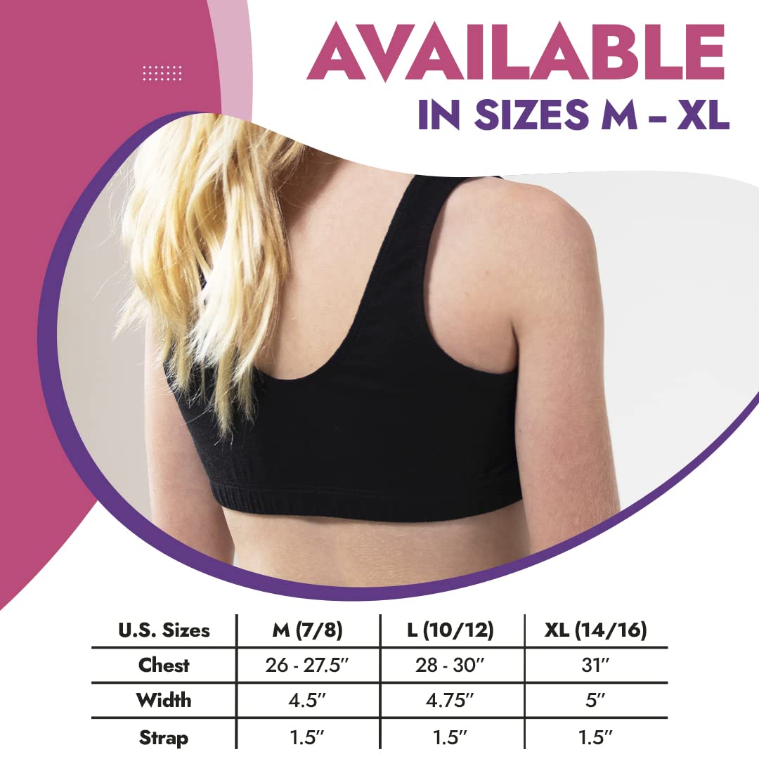 Popular Girls Sports Racerback Bra - Training Bras for Teens 2pk Pink Camo XL