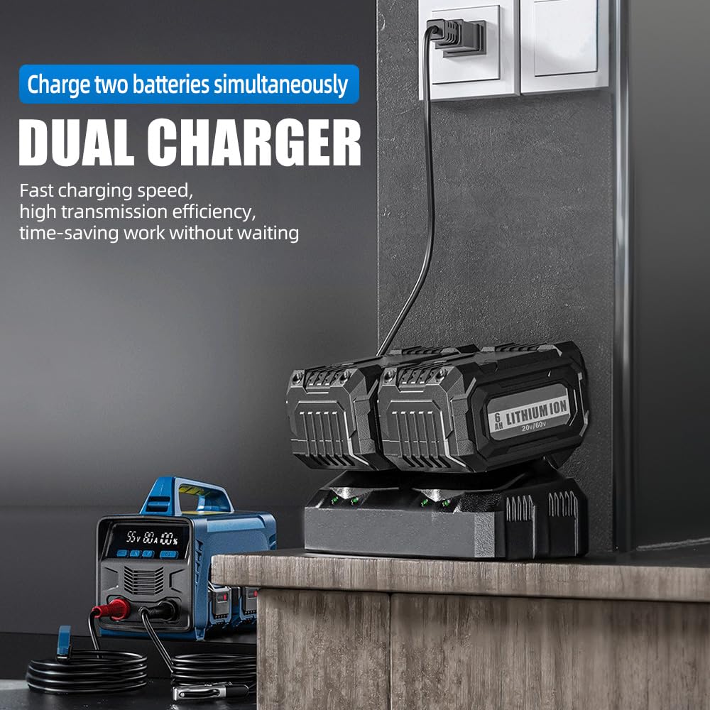 Cordless Welder Battery Powered Welding Machine With 2 Batteries, Portable MMA DC Welder Machine With LED Display Inverter Stick Welder(Blue)