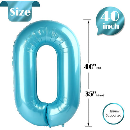 Pearlescent Blue Number 27 Balloon 40 inch, 27 Number Balloons, 27th Birthday Decorations, 27 Year Old Women Men Pearlescent Blue Party Supplies