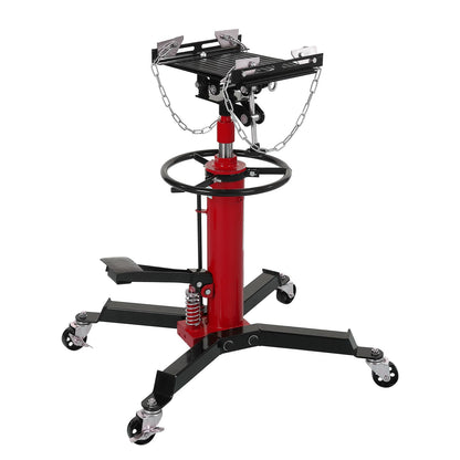 1100lbs Transmission Jack Lift with Anti-Slip Rubber Pad, Adjustable Telescoping Hydraulic Transmission Jack, High Lift Single Telescopic Jacks Hoist w/Pedal, 33.8" to 72.8" Lifting Range