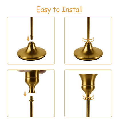 AUMAYCO Brass Gold Candlestick Holders Set of 3, Metal Taper Candle Holders, Classic Decorative Candle Stick for Christmas, Wedding, Party, Dinner Tables,Home Décor