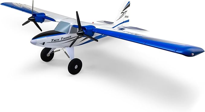 E-flite RC Airplane Twin Timber 1.6m BNF Basic Transmitter Battery and Charger Not Included with AS3X and Safe Select EFL23850 Airplanes B&ampF Electric