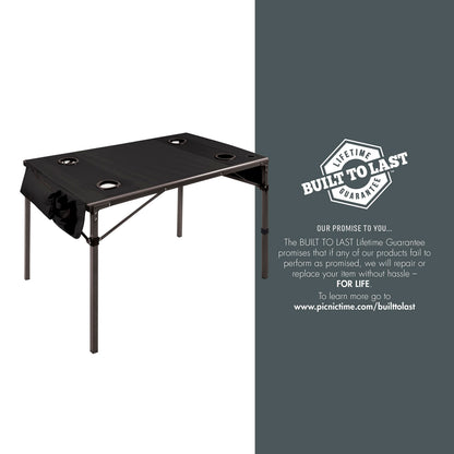 PICNIC TIME NCAA Syracuse Orange Travel Table Portable Folding Table, Camping Table, Outdoor Table with Carry Bag, (Black)