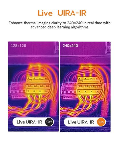 AccuMEMS GT16D Dual-Spectrum Thermal Imaging Camera, AI UIRA-Scene Detection with Thermometer-Mode Precision Detection, UIRA-IR 240×240 Resolution, -4°F~1202°F, < 50 mK, 11h Runtime, 25Hz