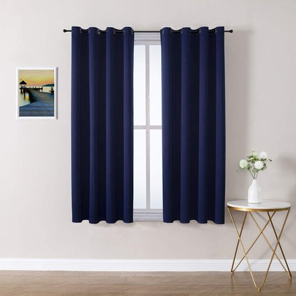 ChrisDowa Blackout Curtains - Thermal Insulated Room Darkening Panels (Navy Blue, 52W x 63L)