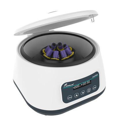 JOANLAB Lab Centrifuge Machine LC400 2ml/5ml/10ml x 8, 15ml x 4 Low Speed 500-4000rpm,1717xg RCF Digital Benchtop Centrifuges w/Timer