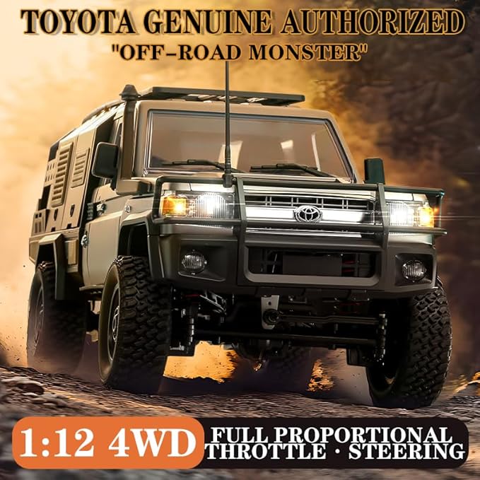 MN82S RC Rock Crawler 2.4Ghz Toyota Remote Control Truck 4WD 2 Speeds Switch RC Crawler Off-Road Pick-up with 2 Upgraded 1200mah Battery 1/12 Scale Trucks (with Gift)