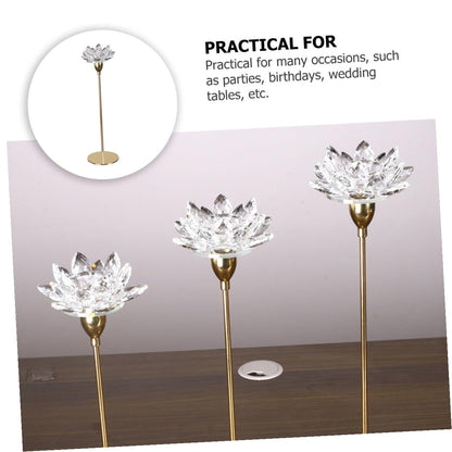 FOMIYES Metal Candlestick Holder Crystal Lotus Candleholder Small Size Simple Decorative Candle Stand Wedding Candlelight Dinner Ornament