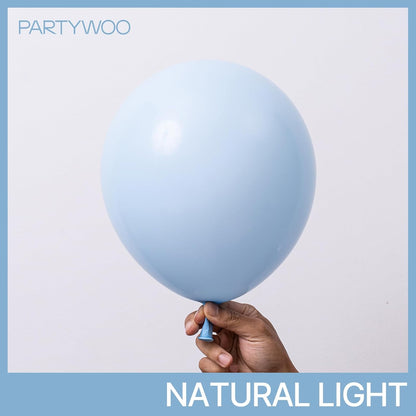 PartyWoo Baby Blue Balloon Arch Kit - 127pcs in Various Sizes for Graduation & Baby Showers