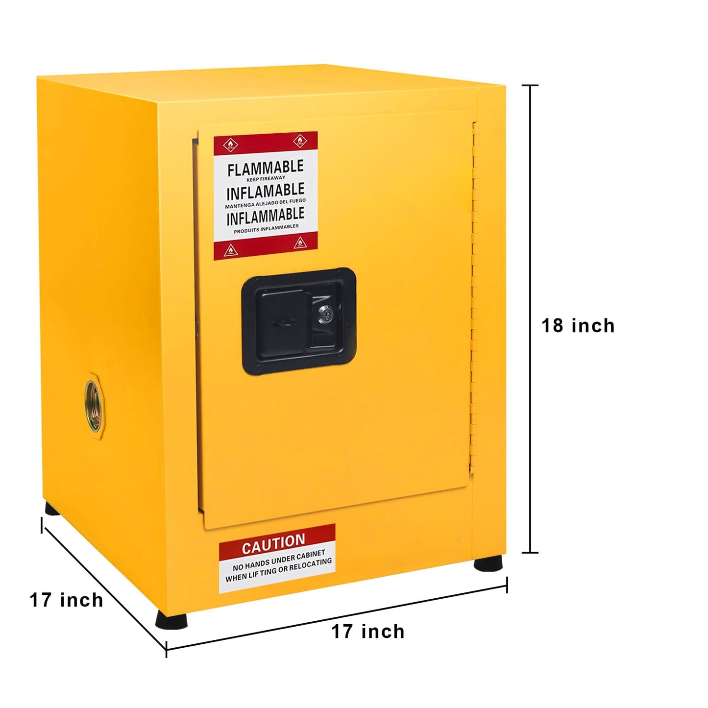 EliteEdge 16 Gallon Flammable Storage Cabinet, Galvanized Steel Hazardous Storage Cabinets with Adjustable Shelf, for Industrial and Home Use