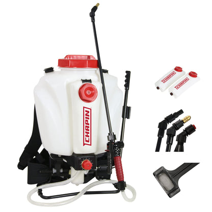 Chapin International 63950, 4-Gallon Mixes on Exit, Professional Backpack Sprayer, Separate Water and Chemical Tanks, 4-Gallon, Translucent White