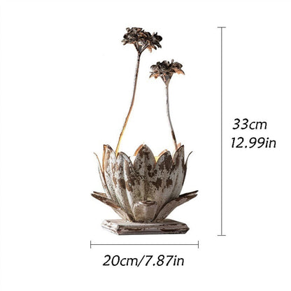 YUHUAWF Candle Holderss European Style Retro Flower Candlestick Iron Tabletop Decorative Ornaments Wedding Party Decoration Shooting Props Decorative Candlestick