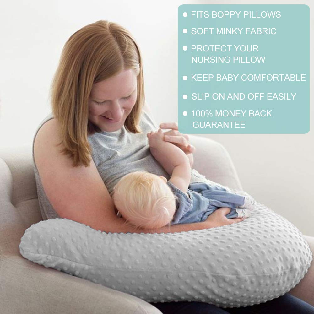 OWLOWLA 2Pack Nursing Pillow Cover White&Khaki Nursing Covers Set Breastfeeding Pillow Slipcover Fits Naked Nursing Pillow for Baby Boy Girl(White/Khaki)