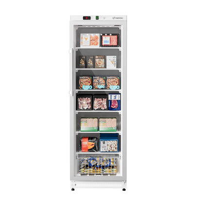 BEYOU Commercial Freezer Upright，10.7 Cu. ft. Reach-in Freezer with Single Glass Door