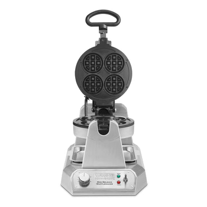 Waring Commercial Mini Belgian Waffle Maker, Rotary Feature for Even Baking, 100 Mini Waffles an Hour, for Restaurants & Commercial Kitchens, NSF Certified, WMB400X