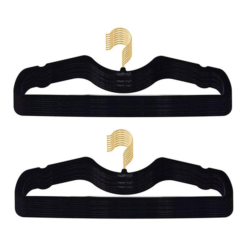 CUTSKY Velvet Hangers 50 Pack, Ultra Slim & Short Neck Hanger, 360 Swivel Hook, Space Saving Durable Non-Slip Felt Hangers,Black b